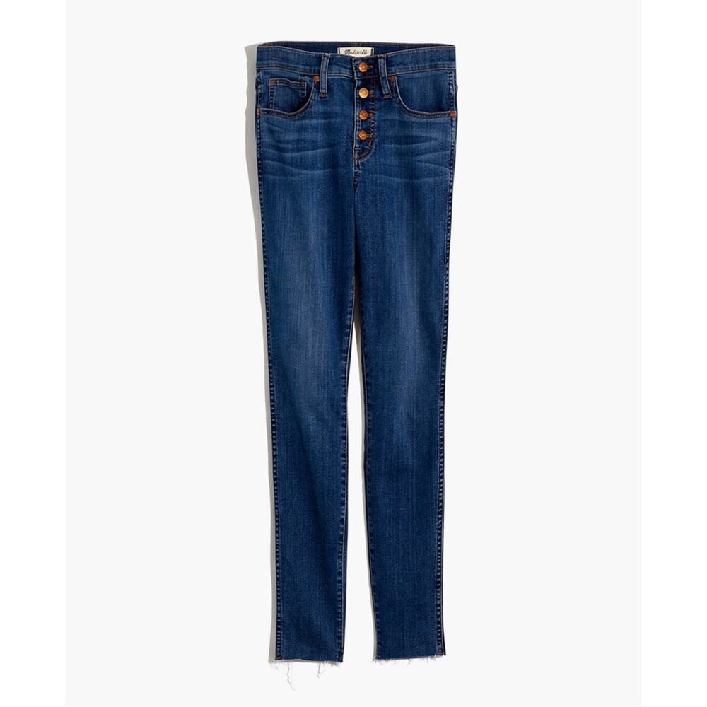 Madewell 10" High Rise Skinny Jeans Button Fly Raw Hem 27
